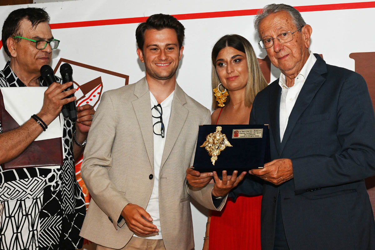 Leonardo Simoni premio Sfinge d'oro Fedeltà allo Sport 2022
